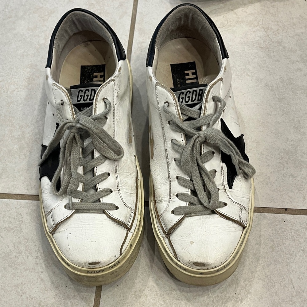 Golden Goose White and Black Sneakers size 38